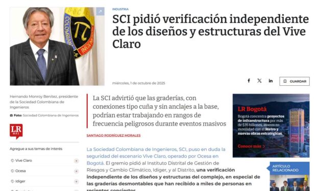 SCI pidió verificación independiente de los diseños y estructuras del Vive Claro