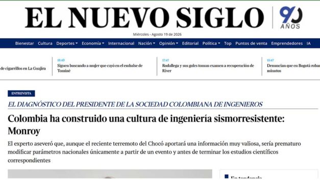 Colombia ha construido una cultura de ingeniería sismorresistente: Monroy